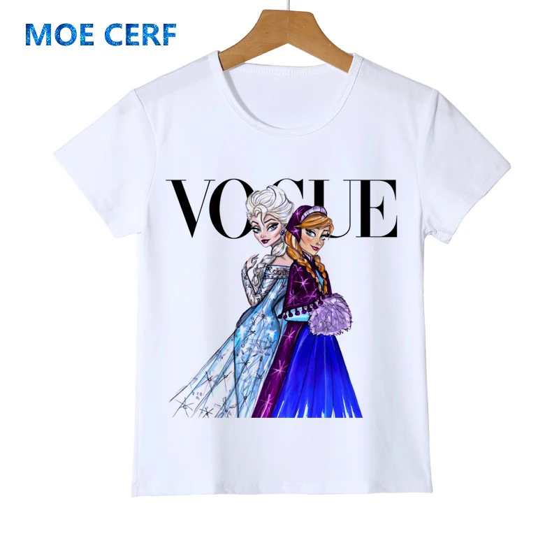 Cartoon Kid T Shirt Children's Tops Tees 3D VOGUE Princess Print Tees Girls& Boys Fashion Queen Tshirt Y42-8