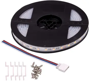 

5050 Rgbww 4 in 1 Led Strip Light DC12V, 16.4Ft 300Leds RGB+ Warm White 4 Colors in 1 Led Dimmable Flexible Tape Light