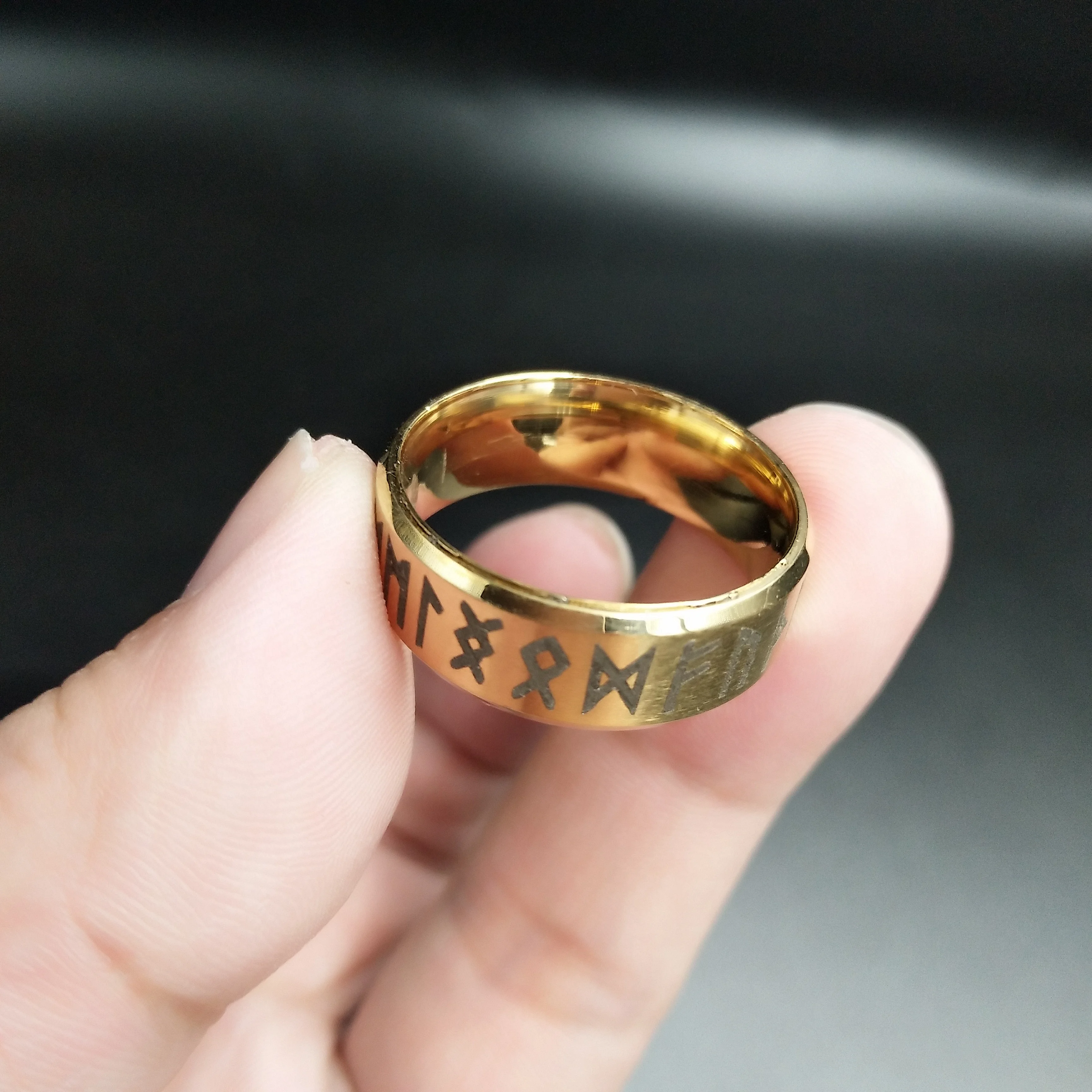 Ностальгия нержавеющая сталь скандинавские рунические украшения руны кольцо викингов мужские кольца женские подарки Wicca колдовство дропшиппинг