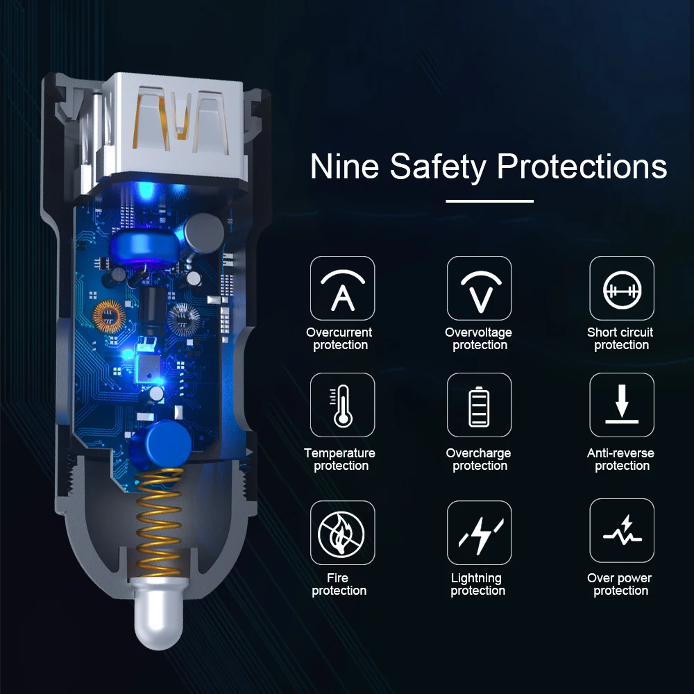 Swalle 3.4A car phone charger mini fast car charger universal tiny car chager for mobile phone high speed dual plug usb charger