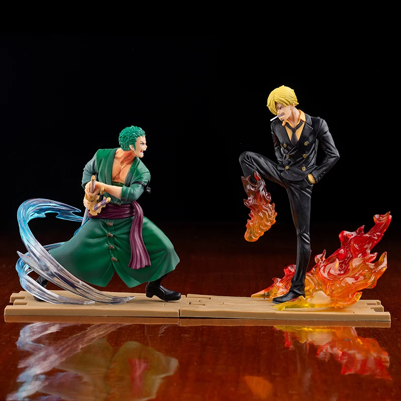 18CM Japanese Cartoons Anime Action Figures One Piece 18Cm Roronoa Zoro Vinsmoke Sanji Collection Model Toys Child Birthday Gift