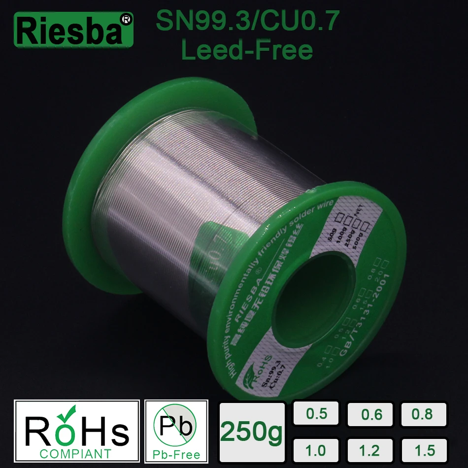 1 шт. 250 г 1.1LB бессвинцовый паяльный провод Sn99.3 Cu0.7 канифоль для электрического припоя RoHs канифоль ядро олово для пайки