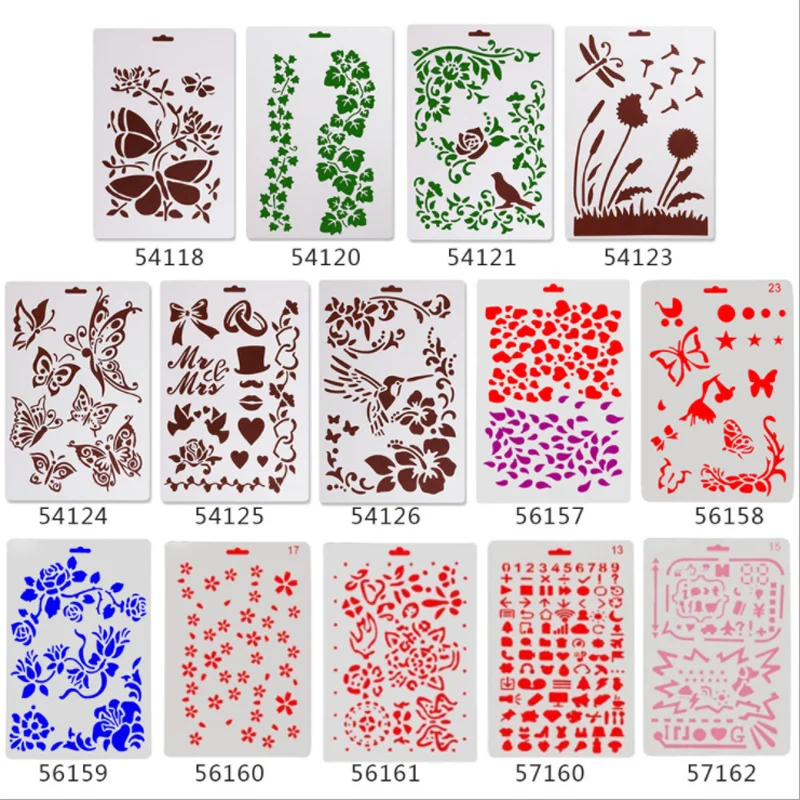 

2pc Butterfly Flowers Stencils DIY Painting Wall Scrapbooking Photo Album Embossing Bullet Journal Stencils Drawing Template