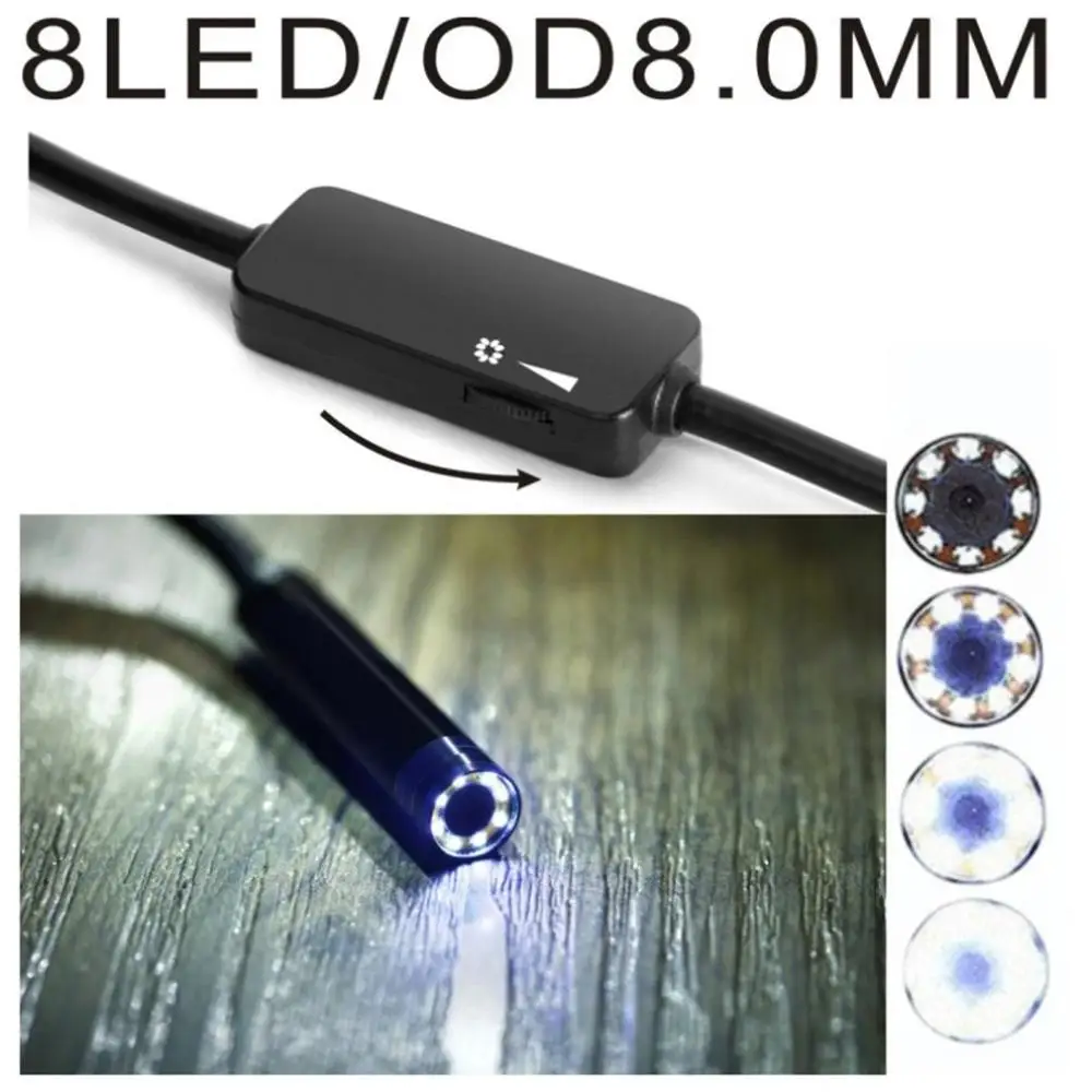 USB эндоскоп 8 мм объектив Android эндоскоп 1200P камера осмотр эндоскоп 8 светодиодный водонепроницаемый телефон ПК бороскоп
