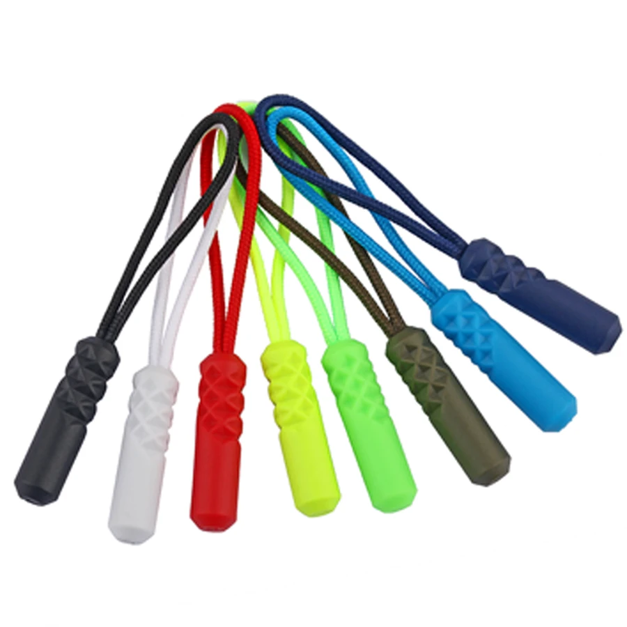 

10pcs/lot PVC zipper slider suitcase zipper slip rope puller detachable clip slider cord for School Bag garment accessory