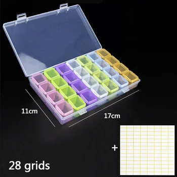 

28 Girds 5D DIY Diamond Painting Accessories Beads Container Rhinestones Storage Box Diamond Embroidery Tools Case Organizer