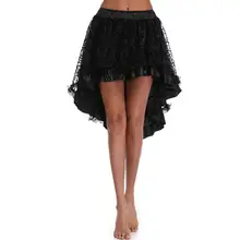 S-6XL Victorian Asymmetrical Ruffled Satin & Lace Trim Gothic Vintage Skirts Women Corset Skirt Steampunk Skirt Cosplay Costumes