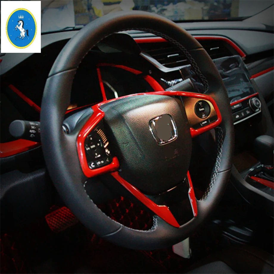 Yimaautotrim авто аксессуары для рулевого колеса украшения полосы крышка отделка Подходит для Honda Civic углеродное волокно ABS