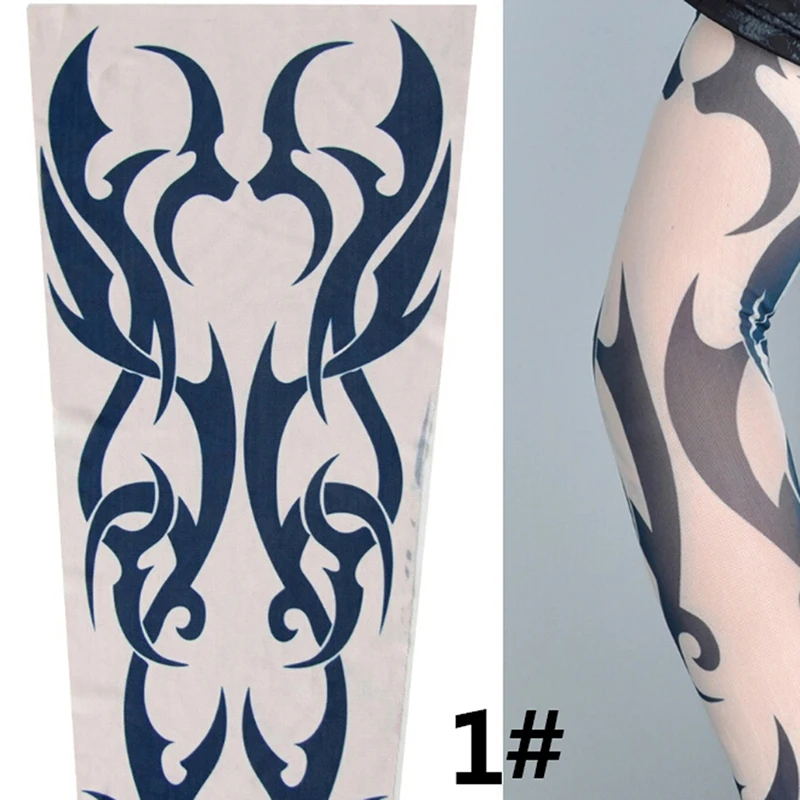 

2019 1pc Tattoo Sleeve Quick Dry Cycling Running Comfortable Cool Long Arm Warmers Art Designs Nylon Elastic Temporary