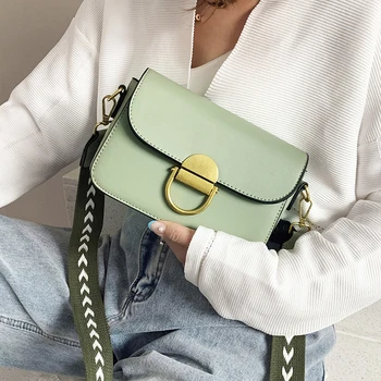 

Small Candy Color Pu Leather Crossbody Bags With Wide Shoulder Belt Lady Summer Shoulder Bags 2020 Female Handbags