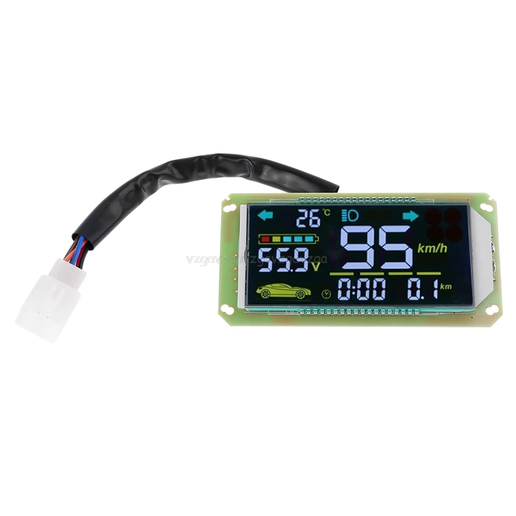 

Speedometer Voltmeter Odometer for Electric Bike Scooter Dashboard 48V 60V 72V Speed Measuring Au22 19 Dropship