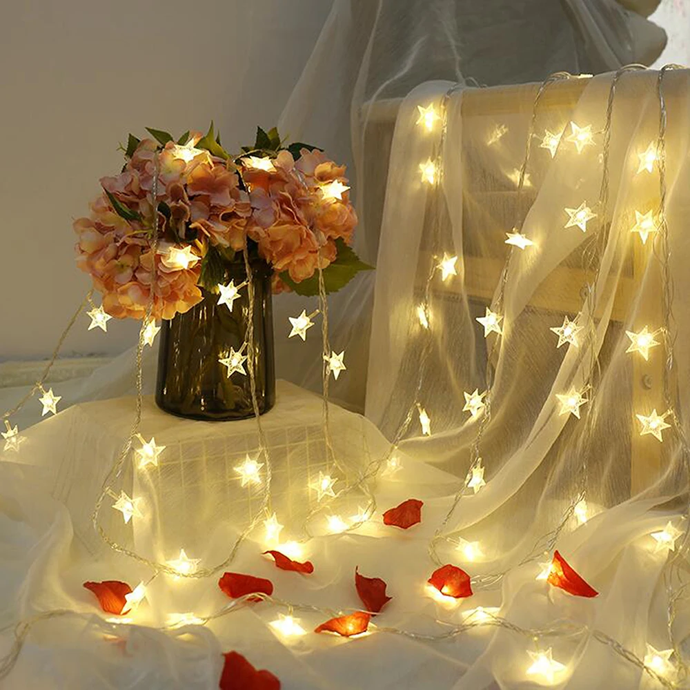 3 м/20 светодиодная батарея звезда гирлянда гирляндой для рождественской вечеринки Свадебные украшения фонари работают гирляндой