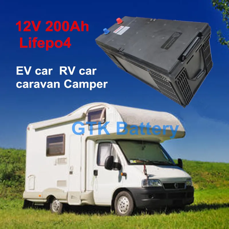 Солнечная панель RV EV автомобильный Кемпер караван автомобильный мотор литиевая батарея 12,8 v Lifepo4 12v 200ah батарея+ 10А зарядное устройство