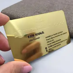 Оптовая продажа высокое качество персонализированные Золотые Зеркальные металлические визитные карточки