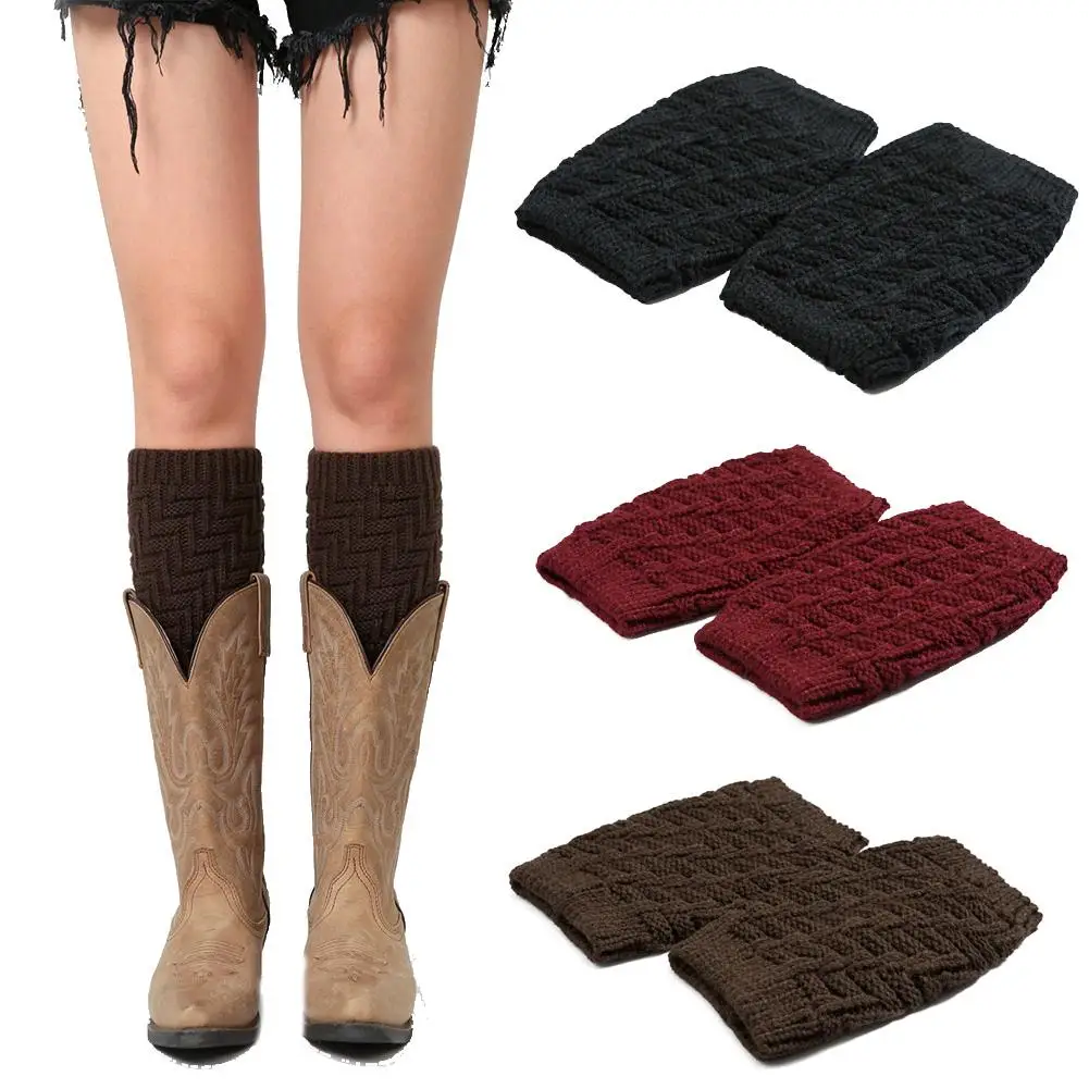 

Women Winter Geometric Pattern Knitted Leg Warmers Boot Socks Toppers Cuffs