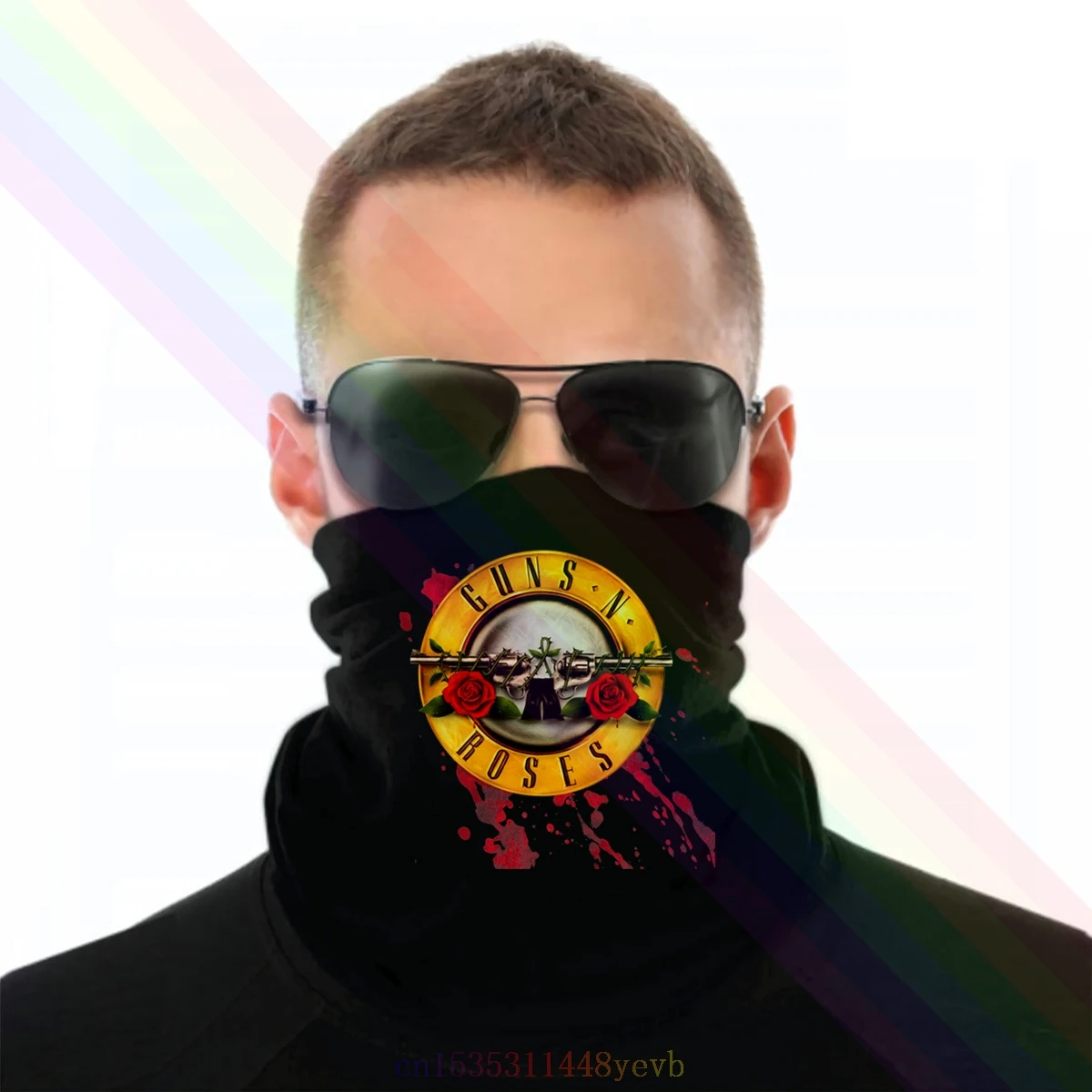 Классический черный шарф-повязка Guns N' Roses Flood с логотипом унисекс | Аксессуары