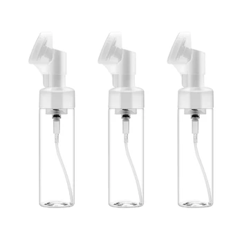 

3pcs Sub Empty Bottle Transparent Silicone Brush Head Bubble Cosmetics Bottles for Travel Home (100ml, 150ml, 200ml)