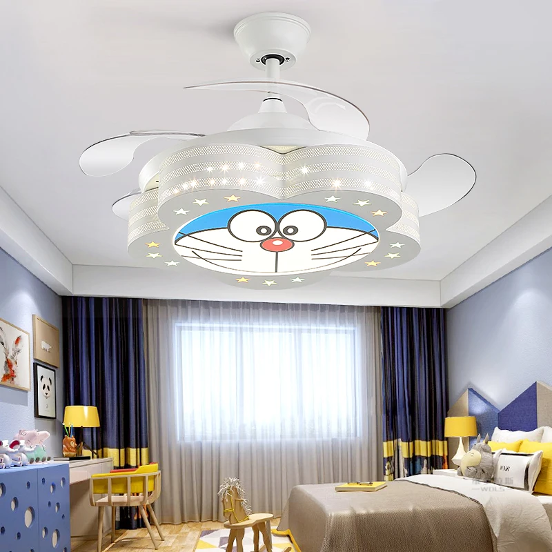 

Nordic Cartoon Children Room LED/ Remote Control/invisible Fan Light Ceiling Fan Light In Dining Room Bedroom Study