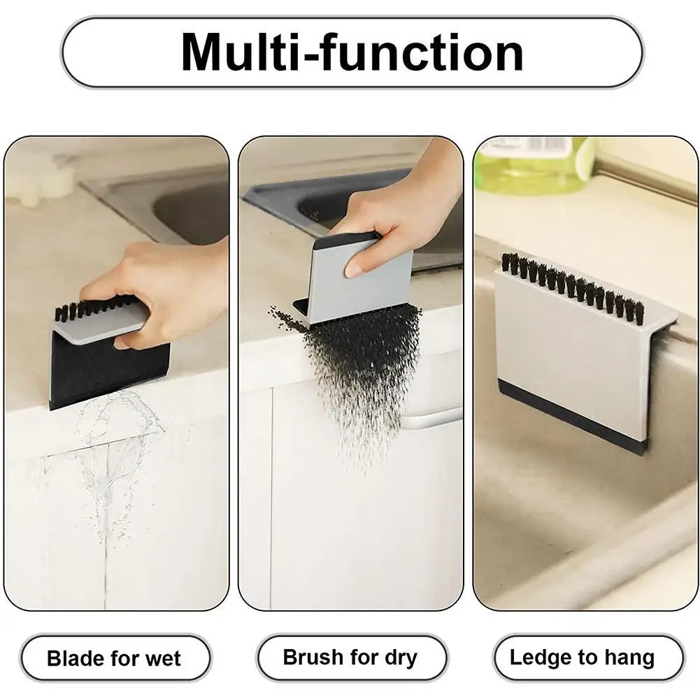 KOHLER Kitchen Sink Squeegee and Countertop Brush, Multi-Purpose, Cleans  Wet and Dry Spills, Dishwasher Safe, White