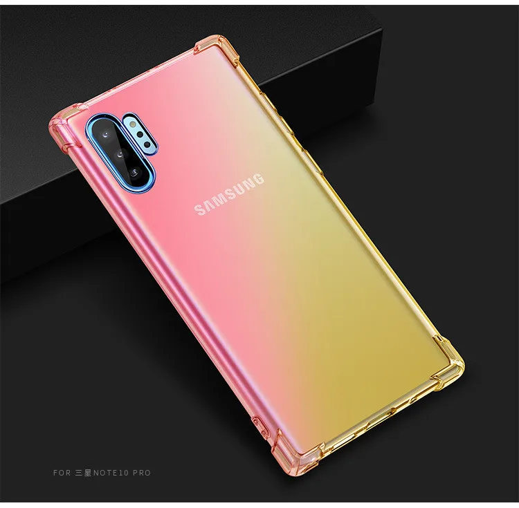 Ультратонкий Мягкий градиентный чехол для samsung Galaxy Note10 Note 9 8 S10 S9 S8 Plus S7 прозрачный градиентный чехол для samsung M20 30