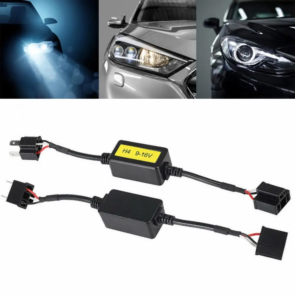 

Dropshipping!! Headlight Decoder Plug Play Easy to Install Convenient H4 Wire LED Headlight Resistor Canceller for Car