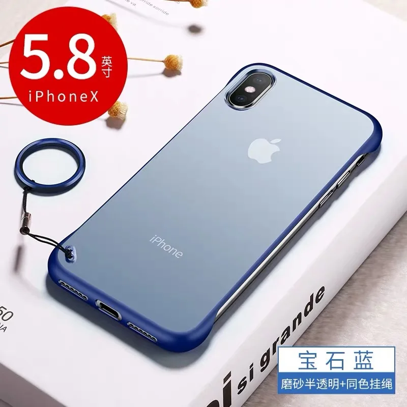 Чехол без оправы для iPhone 6 6s 7 8 Plus X Xs Max Xr 11 Pro Max - Цвет: Синий