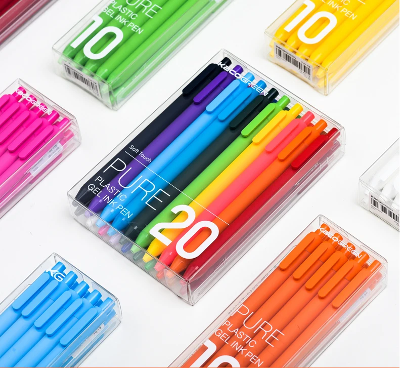 KACO Pure Candy Color Sign pen 0.5MM Gel Pen Stationery Student Set Retro Color Macaron Signing Pen For School Office KACO Refil