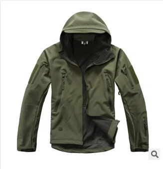 Скрытень Акула кожа софтшелл V5 Военная тактическая куртка для мужчин водонепроницаемый пальто камуфляж с капюшоном армейская камуфляжная одежда - Цвет: Olive Drab