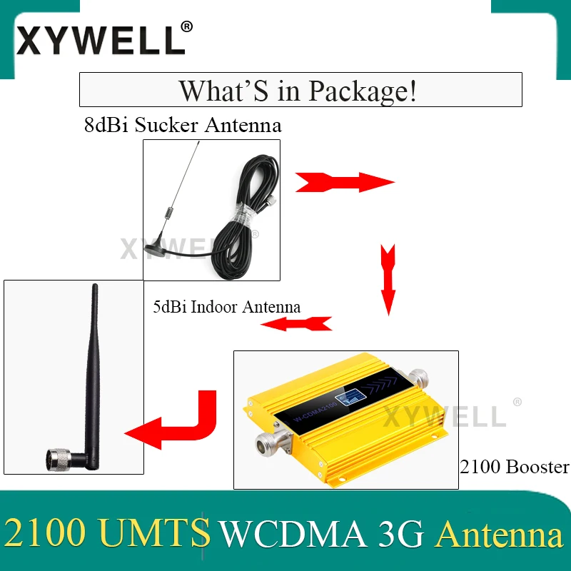 Горячее предложение! Распродажа! 3g WCDMA 2100MHz усилитель сигнала мобильного телефона 3g 2100MHz UMTS повторитель сигнала Сотовый телефон WCDMA усилитель с антенной на присоске