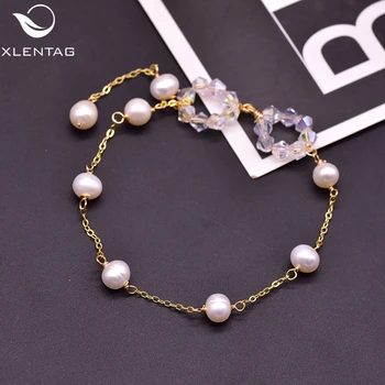 

XlentAg Minimalist Natural Pearls Chakra Bracelet Women Accessories Crystal Couple Engagement Party Gifts Luxury Jewelry GB0924