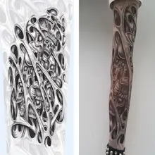 Piel Proteive elástico faketemporal tatuaje mangas brazo medias diseño 10 estilos mezcla Nylon hombre Unisex moda brazo calentador