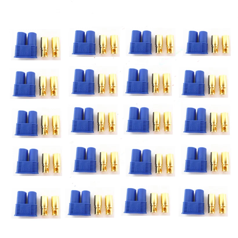 10 Paar 20 Stück EC2 EC3 EC5 EC8 Vergoldete Batteriestecker für RC Lipo Akku ESC Motoren Flugzeug LKW Boot – Detail 3