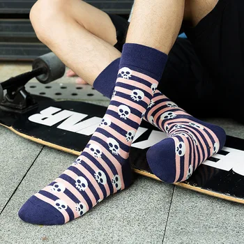 

Trendy Cotton man Long Socks Happy Colorful Harajuku Cute Animal letter Whale Cattle Skull Sock for men Best Gift