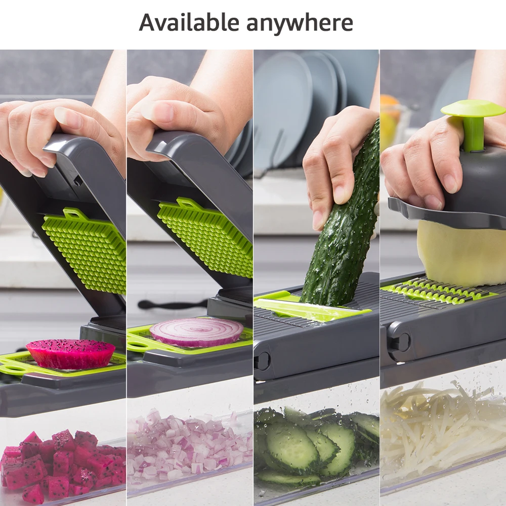 Multifunctional Vegetable Cutter Shredders Slicer With Basket Fruit Potato  Chopper Carrot Grater Slicer Mandoline For Kitchen - Fruit & Vegetable  Tools - AliExpress