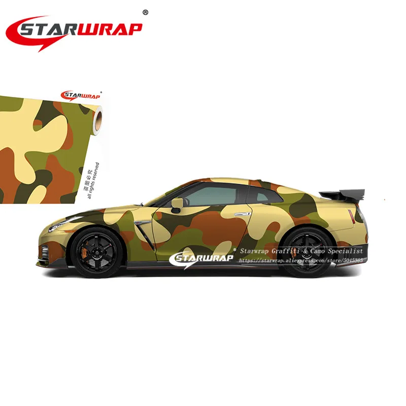 Star wrap 6 видов камуфляжная виниловая пленка камуфляжная Автомобильная обертка пленка для стайлинга автомобиля велосипед компьютер ноутбук скутер мотоцикл