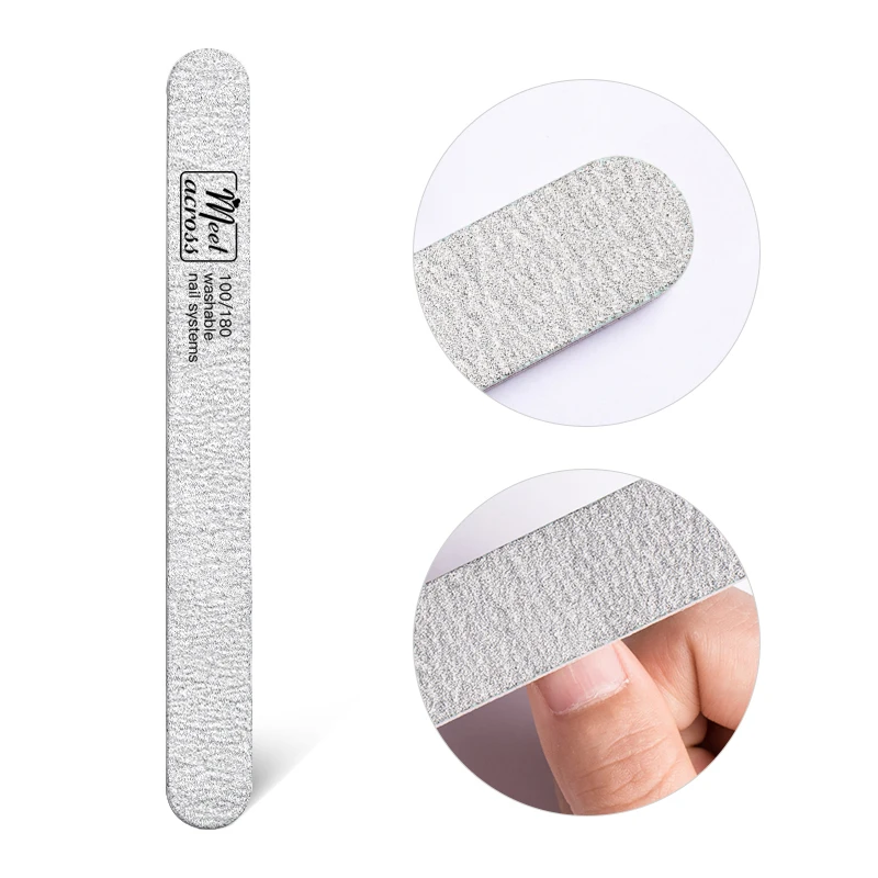 

MEET ACROSS Nail File Double Side Sanding Buffer Block Lime Nail Files For UV Gel Polish Manicure Tool