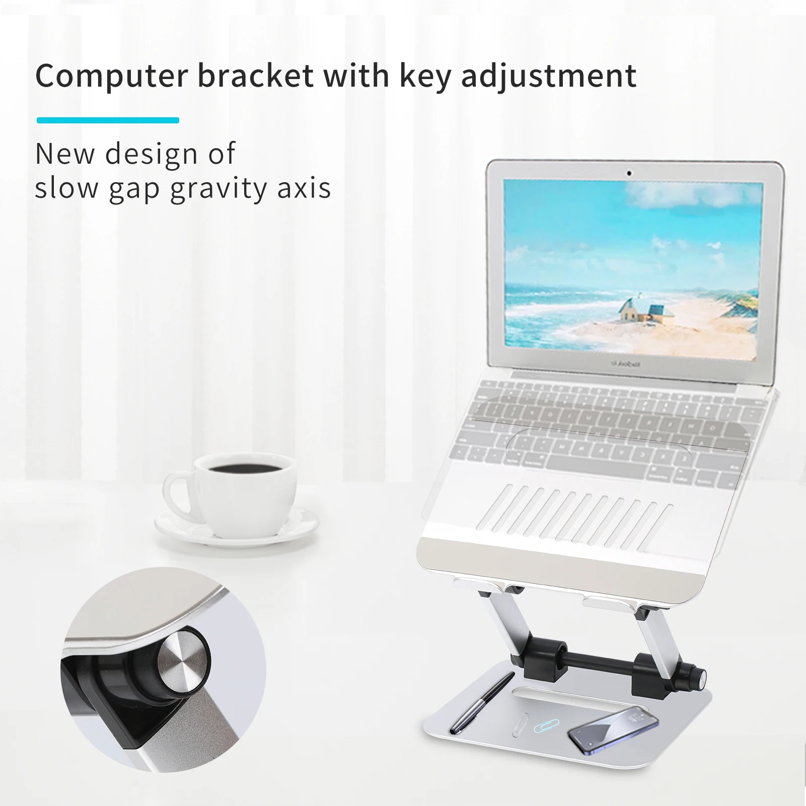 Aluminum Alloy Laptop Stand Adjustable Foldable Notebook Compatible with 11-17 Inch Portable Cooling Holder |