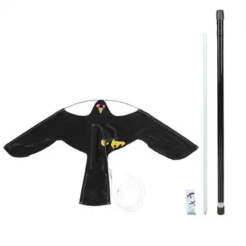 

Bird Repeller Scarer Flying Hawk Kite with 5m Telescopic Pole Hunting Extendable Bird Scarer