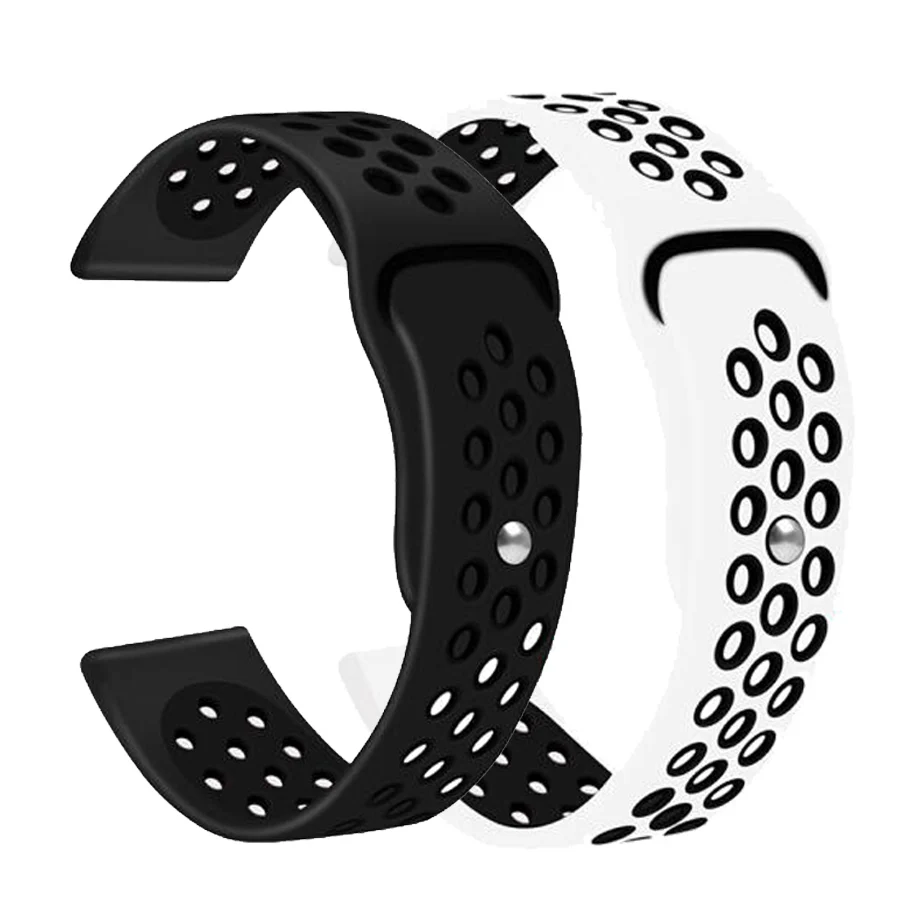 black-whiteblack 2 шт./упак. силиконовые ремешки для часов Ремешок для Huami Amazfit Bip наручный ремешок для часов для amazfit pace stratos 2s GTS GTR 42/47 мм браслет - Цвет: black-whiteblack