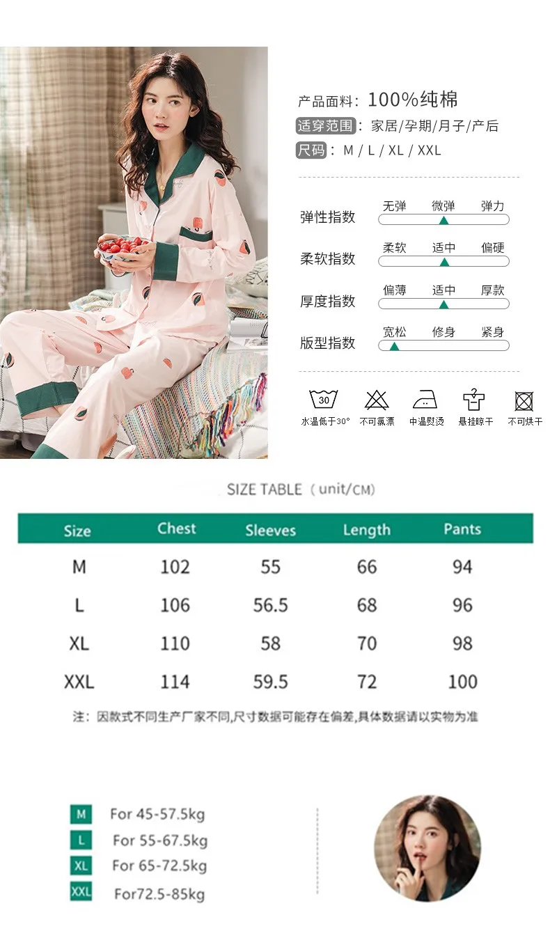 Корейская мода для беременных пижамы костюм для кормления одежда для сна Весна Лето Одежда для беременных нижнее белье с принтом листьев ночное белье с фруктами