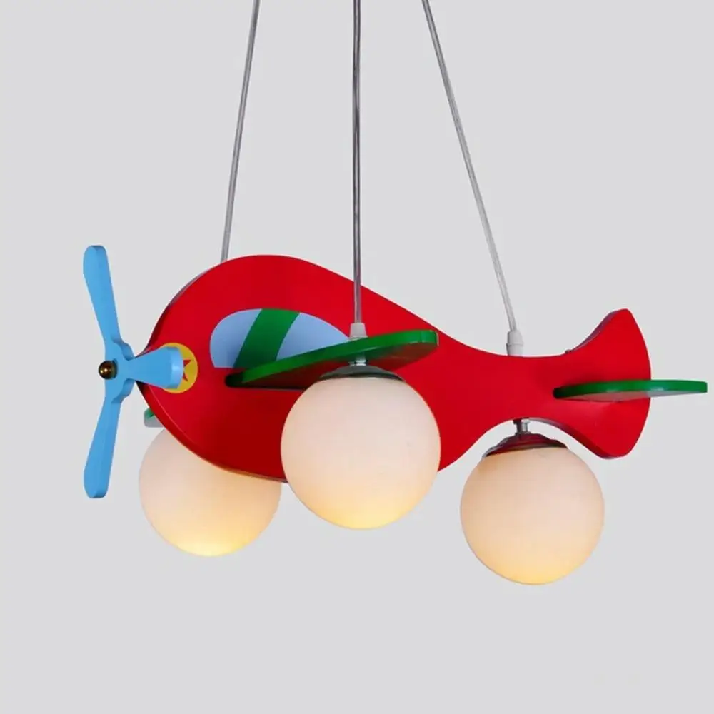 

Children's Room Woodwork Chandelier Lights Children's Lamp Cartoon Cute Creative Boy Girl Bedroom Aircraft Decor Home Lamp