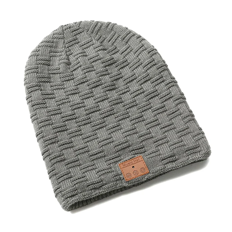 

Bluetooth Headset Knit Beanie Hat Wireless Music Hands-free Call Smart Fleece Lined Warm Cap FDX99