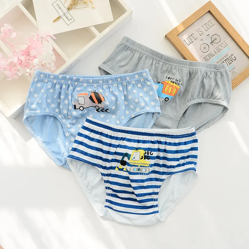 5 шт. хлопковые дышащие трусики для мальчиков с мультяшным принтом|Нижнее белье| |