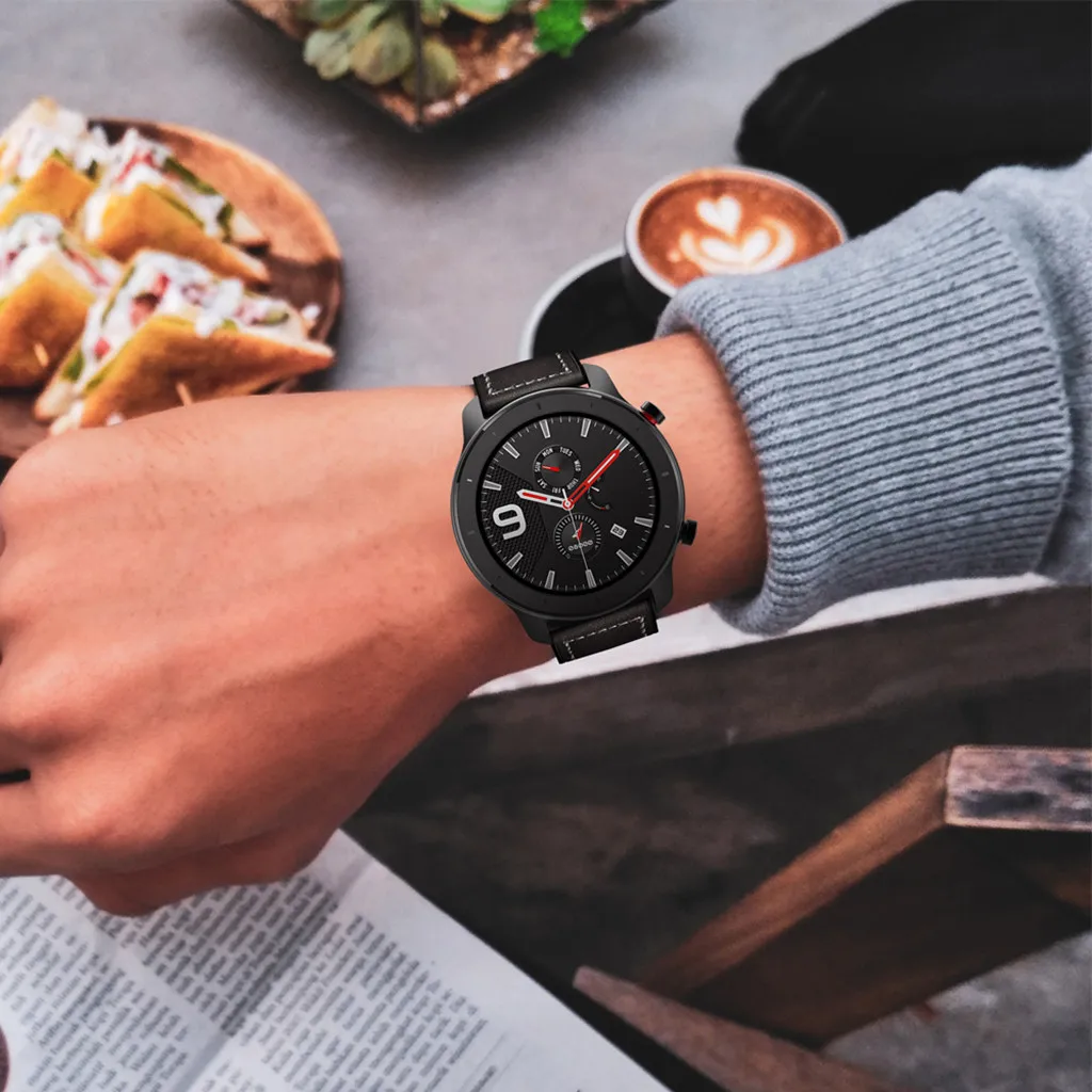 Изысканные кожаные Смарт-часы для AMAZFIT GTR Смарт-часы 42 мм Бизнес Замена ремешок аксессуары
