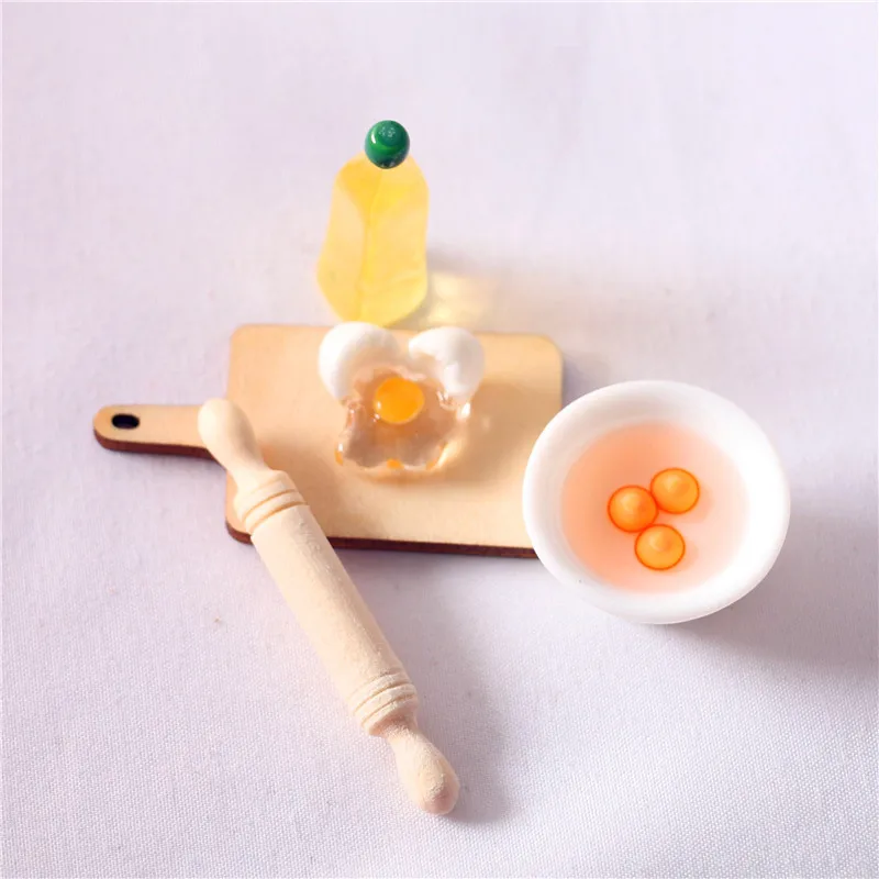 Dollhouse Miniature food Rolling Pin Egg Bowl Model Barbies Doll Miniature Pretend Play Kitchen Food Toy Accessories kitchen toys pretend kitchen toys pretend food toys doll house toys