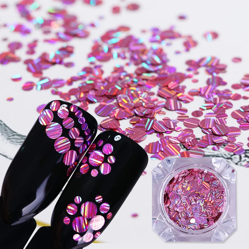 

Nail Glittering Sequins Paillette Holographic Colorful Mixed Round Nails Flakies Red Nail Art Decoration for Nail Design
