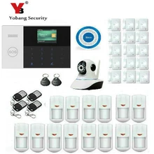 Yobang безопасности GSM wifi SMS приложение домашняя охранная сигнализация наборы с IP Сетевая камера+ магнитный датчик двери синяя сирена сигнализация