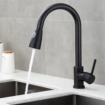 

Stainless Steel Telescopic Faucet Water Tap Kitchen Sinks Hot Cold Rotatable Bathroom Faucet Pull Type Extender Water Tap