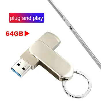 

USB 3.0 Usb Flash Drive Rotating Drive 8GB 16GB 64GB Waterproof Metal Key Chain Pendrive Card Memory Stick Drives U Disk