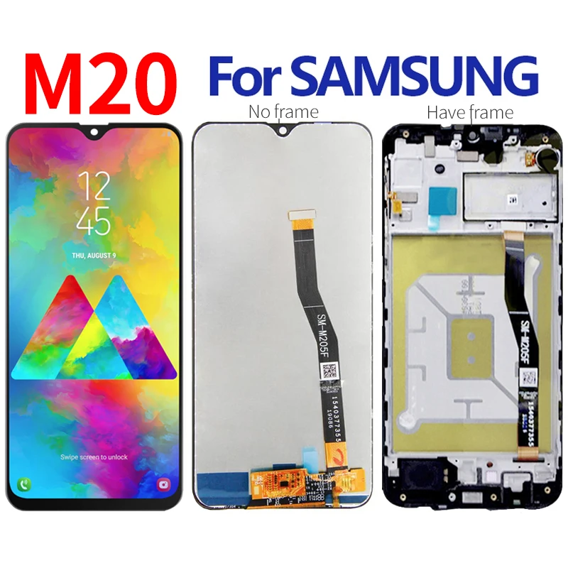 Для Samsung Galaxy M20 M205 M205F SM M205F/DS ЖК экран дигитайзер сенсорная сборка для LCD|Экраны